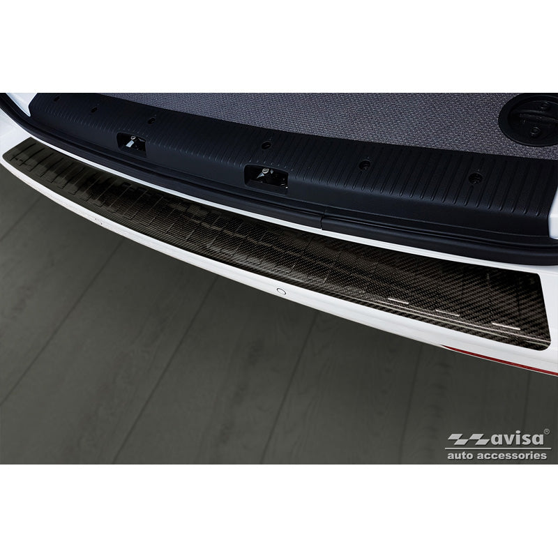 Avisa, Rear bumper protector, 3D genuine carbon, fits Volkswagen transporter T5 2003-2015 & T6 2015-2010 & T6.1 2020-2022 'Ribs'
