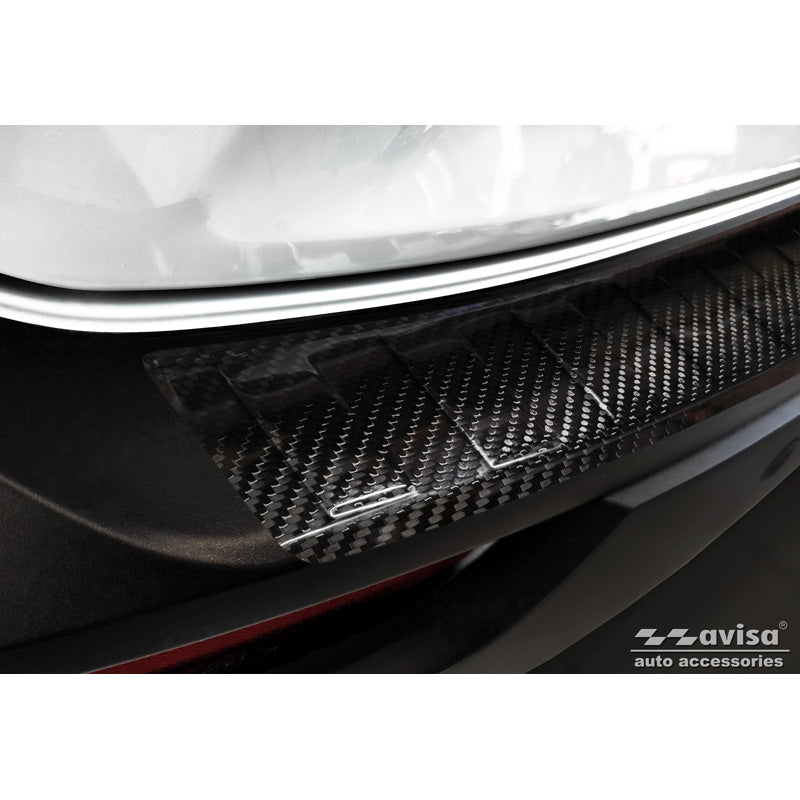 Avisa, Protector del parachoques trasero, carbono auténtico 3D, se adapta a Mazda MX-30 2020- 'Ribs'