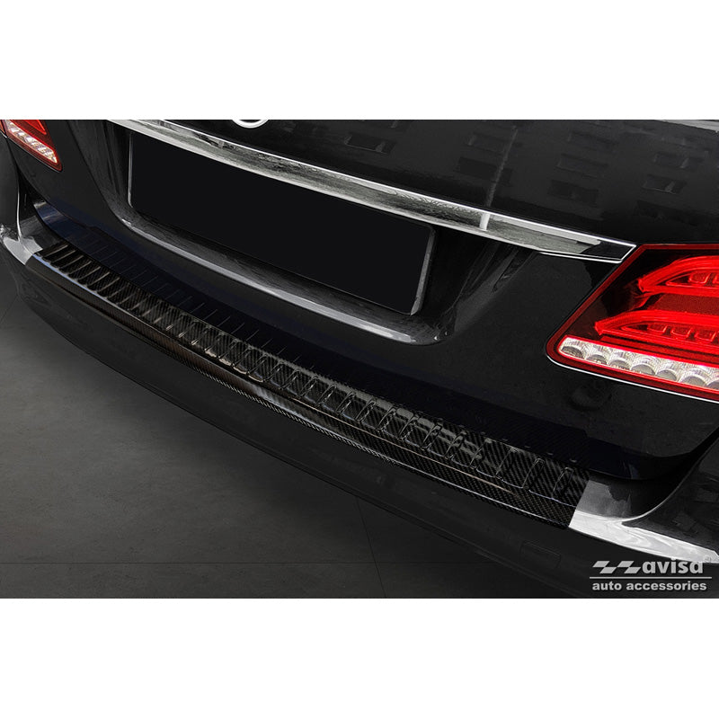 Avisa, Protezione paraurti posteriore, vero carbonio 3D, adatta a Mercedes E-Class Combi FL 2013-2016 'Ribs'