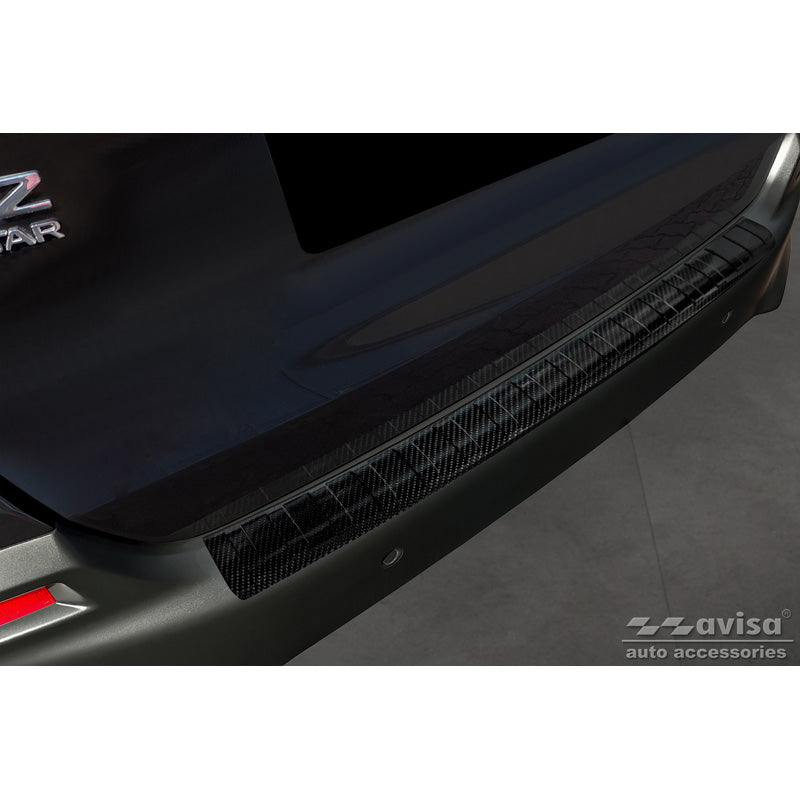 Avisa, protège-pare-chocs arrière, carbone véritable 3D, compatible avec Honda Jazz Crosstar Hybrid 2020- 'Ribs'