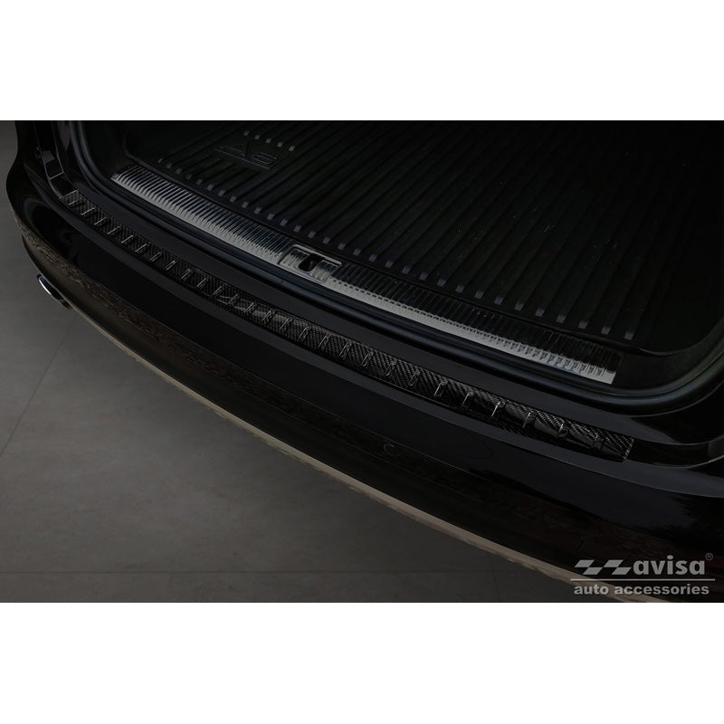 Avisa, protège-pare-chocs arrière, carbone véritable 3D, compatible avec Audi A6 Allroad 2012-2018 'Ribs'