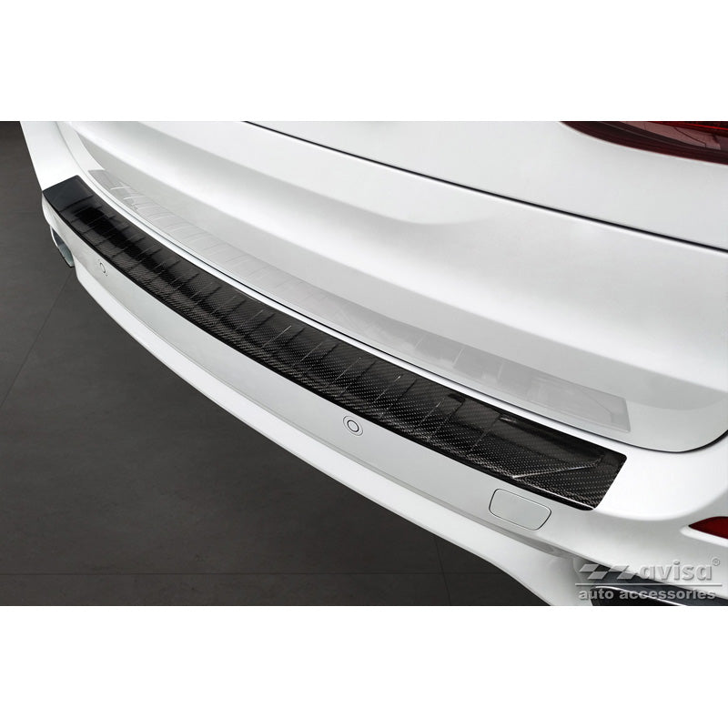 Avisa, Rear bumper protector, 3D genuine carbon, fits BMW X5 F15 2013-2018 with M-Package 'Ribs'