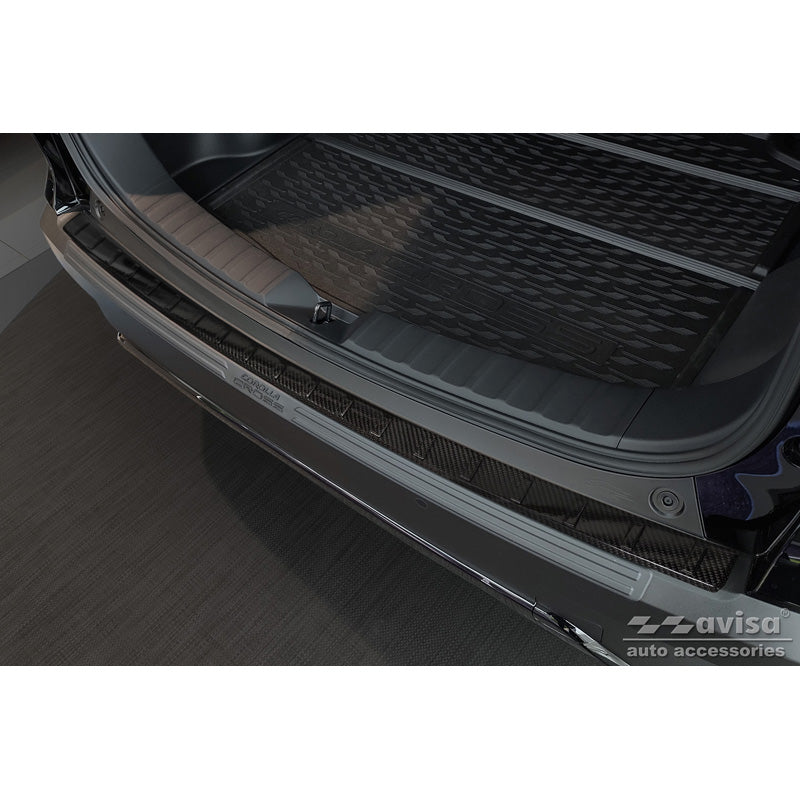 Avisa, protector de paragolpes trasero, carbono auténtico 3D, compatible con Toyota Corolla Cross 2022- 'Ribs'
