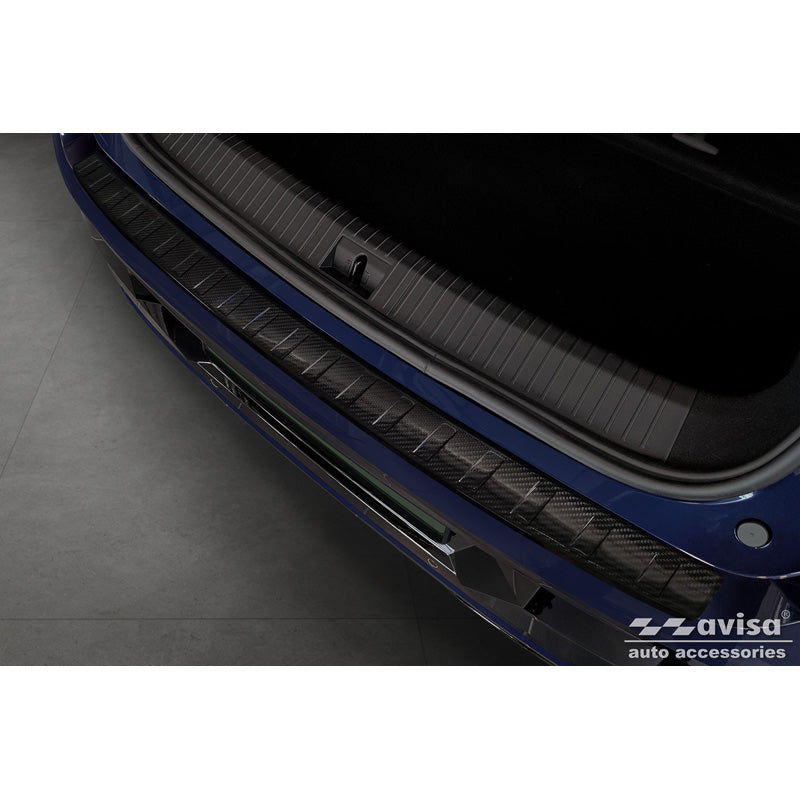 Avisa, Protection de pare-chocs arrière, carbone véritable 3D, compatible avec Renault Megane E-Tech 2021- 'Ribs'