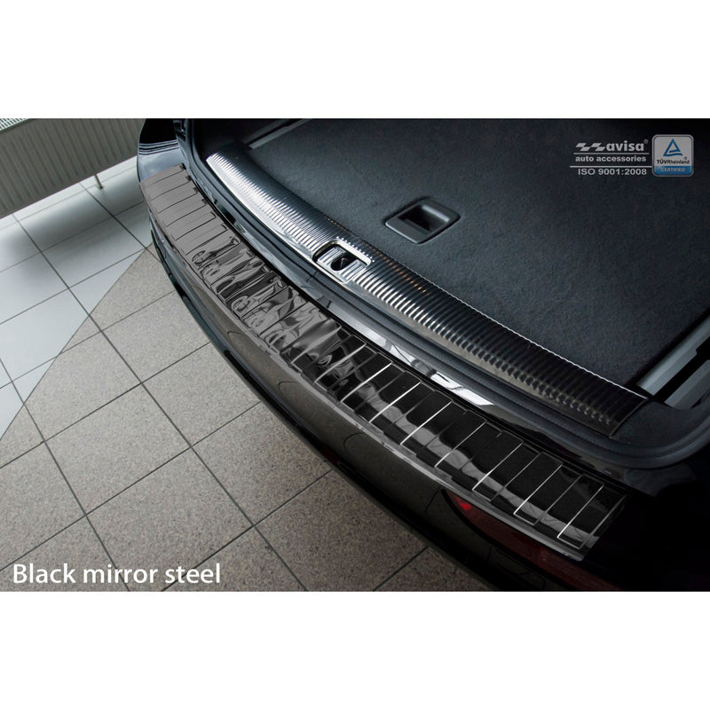 Avisa, Protezione paraurti posteriore, Nero lucido, acciaio inossidabile, adatto a Audi Q5 2008-2012 & 2012- 'Ribs'