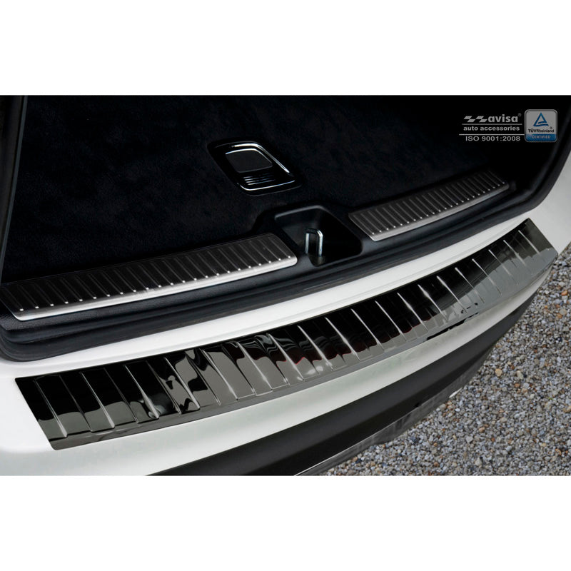 Avisa, Rear Bumper Protector, Glossy Black, Stainless Steel, Fits Mercedes GLC 2015-2019 & FL 2019- 'Ribs'