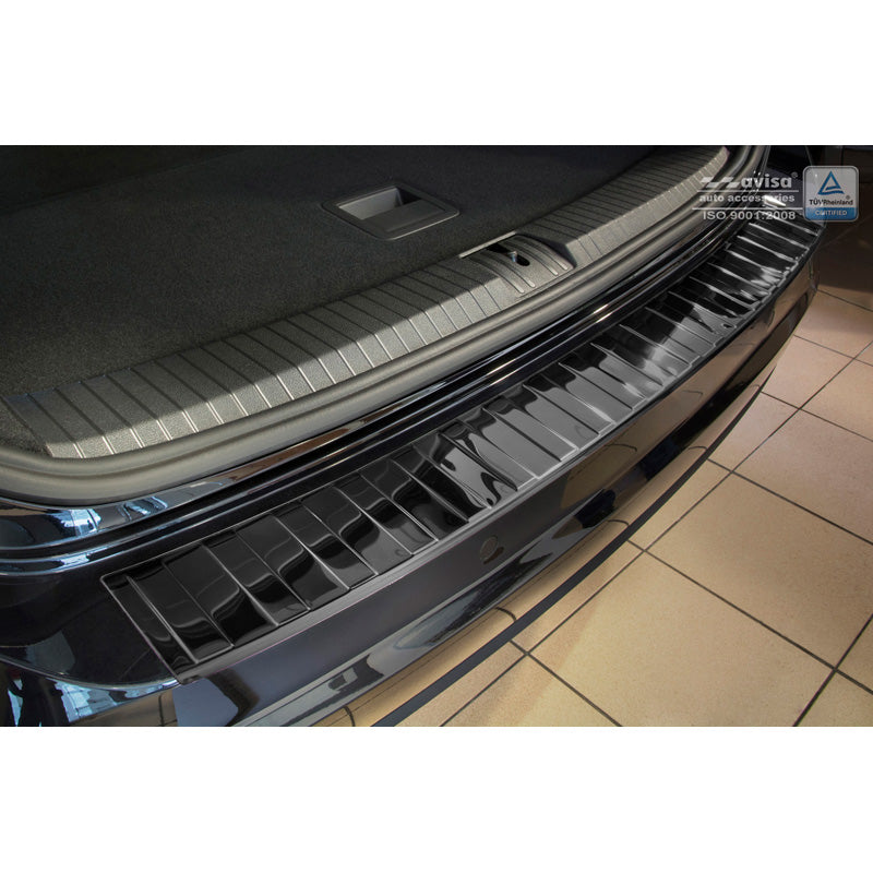 Avisa, Protezione paraurti posteriore, Nero lucido, Acciaio inossidabile, adatta a Volkswagen Touran III 2015- incl. R-Line 'Ribs'