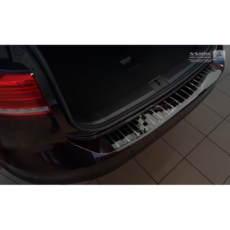 Avisa, protezione paraurti posteriore, nero lucido, acciaio inossidabile, adatto a Volkswagen Passat 3G Variant 2014-2023 incl. Alltrack 'Ribs'