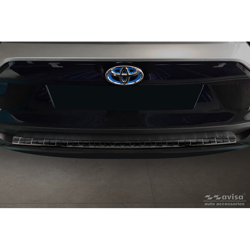 Avisa, Rear Bumper Protector, Glossy Black, Stainless Steel, Fits Toyota RAV4 V 2018- & Suzuki Across 2020- 'Ribs'