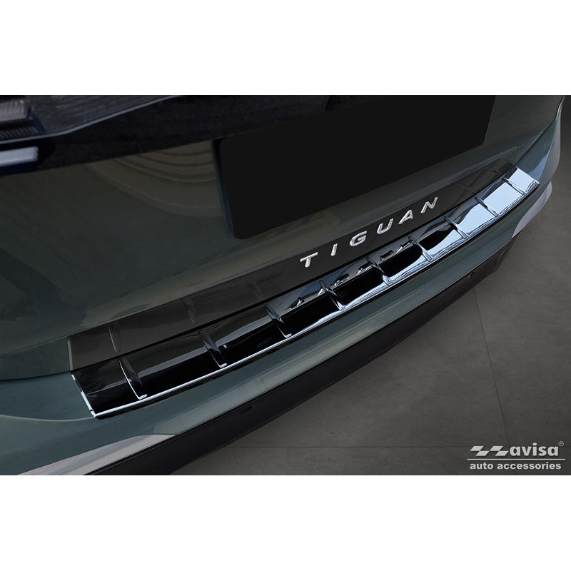 Avisa, ochrana zadního nárazníku, lesklá černá, nerezová ocel, vhodné pro Volkswagen Tiguan (CT1) 2024- 'Ribs'
