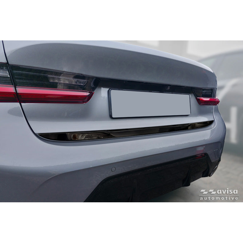 Avisa, Nakładka klapy bagażnika, czarny chrom ze stali nierdzewnej, pasuje do BMW 3-Serie (G20) M-Sport Facelift (2018-2022), Facelift (2022-2024) & Facelift (2024-)