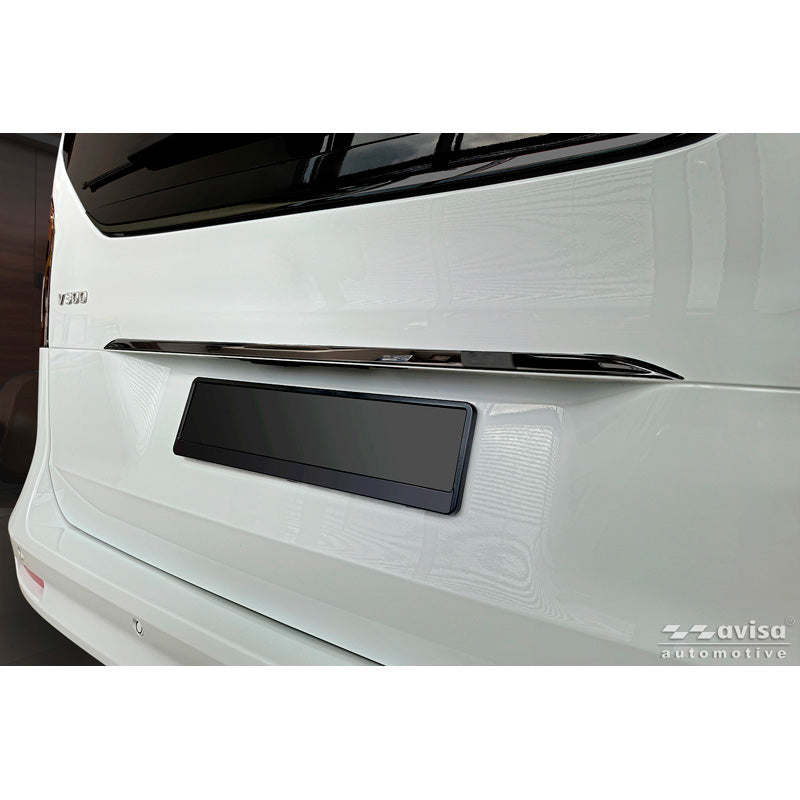Avisa, moldura del portón trasero cromada negra, acero inoxidable, para Mercedes V-Klasse (W447) (2014-2019), Facelift (2019-2024) & Facelift (2024-)