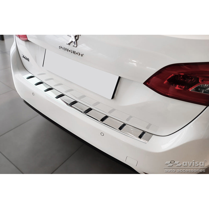 Avisa, Protezione paraurti posteriore, Acciaio inox, adatta per Peugeot 308 SW II 2013-2017 & Facelift 2017-2021 'STRONG EDITION'