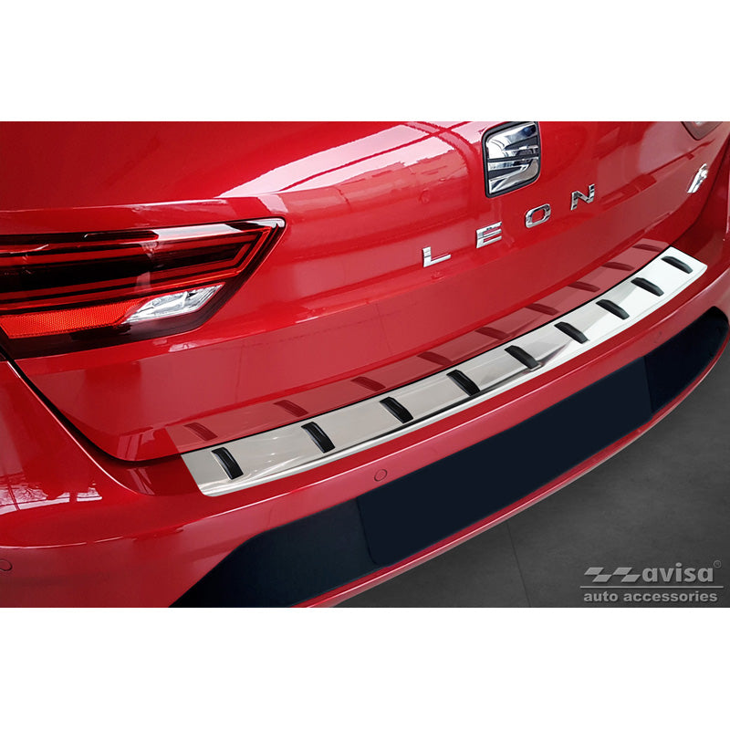 Avisa, Protector de parachoques trasero, acero inoxidable, apto para Seat Leon ST (5F) 2013-2017 & Facelift 2017-2020 'STRONG EDITION'