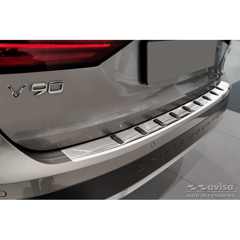 Avisa, Protector de parachoques trasero, acero inoxidable, compatible con Volvo V90 II 2016- (incl. Cross Country) 'STRONG EDITION'