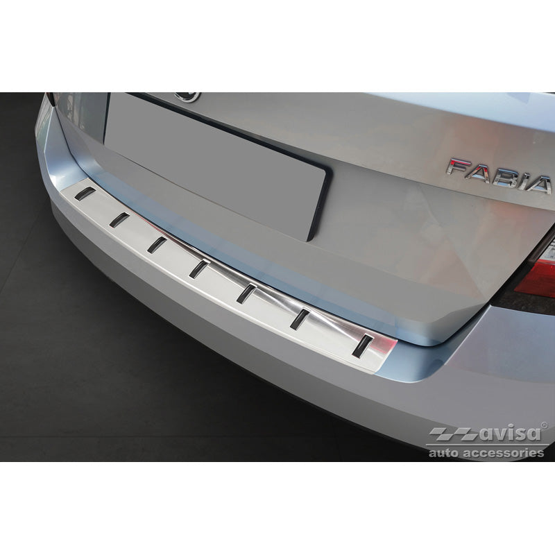 Avisa, protège pare-chocs arrière, acier inoxydable, compatible avec Skoda Fabia III Combi 2014-2018 'STRONG EDITION'