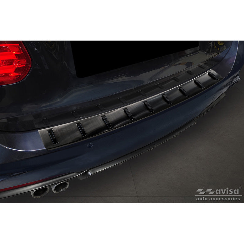 Avisa, Rear Bumper Protector, Black, Stainless Steel, Fits BMW 3-Series (F31) Touring (incl. M-pack) 2012-2015 & Facelift 2015-2019 'STRONG EDITION'