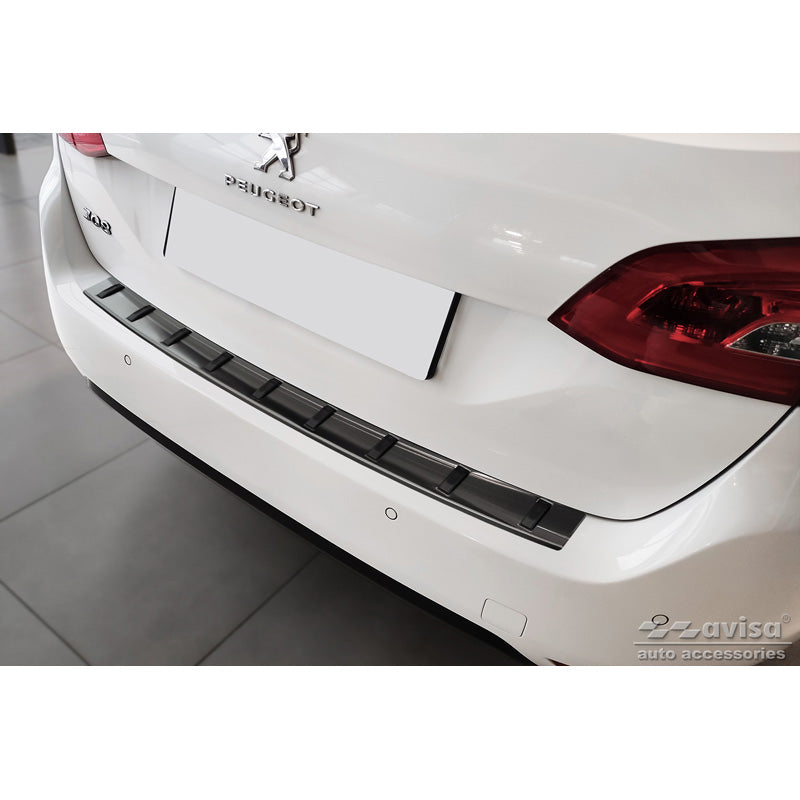 Avisa, Protezione paraurti posteriore, Nero, acciaio inox, compatibile con Peugeot 308 SW II 2013-2017 & Facelift 2017-2021 'STRONG EDITION'