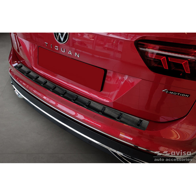 Avisa, protection de pare-chocs arrière, noir, acier inoxydable, convient à Volkswagen Tiguan II 2016-2020 & Facelift 2020-2024 'STRONG EDITION'