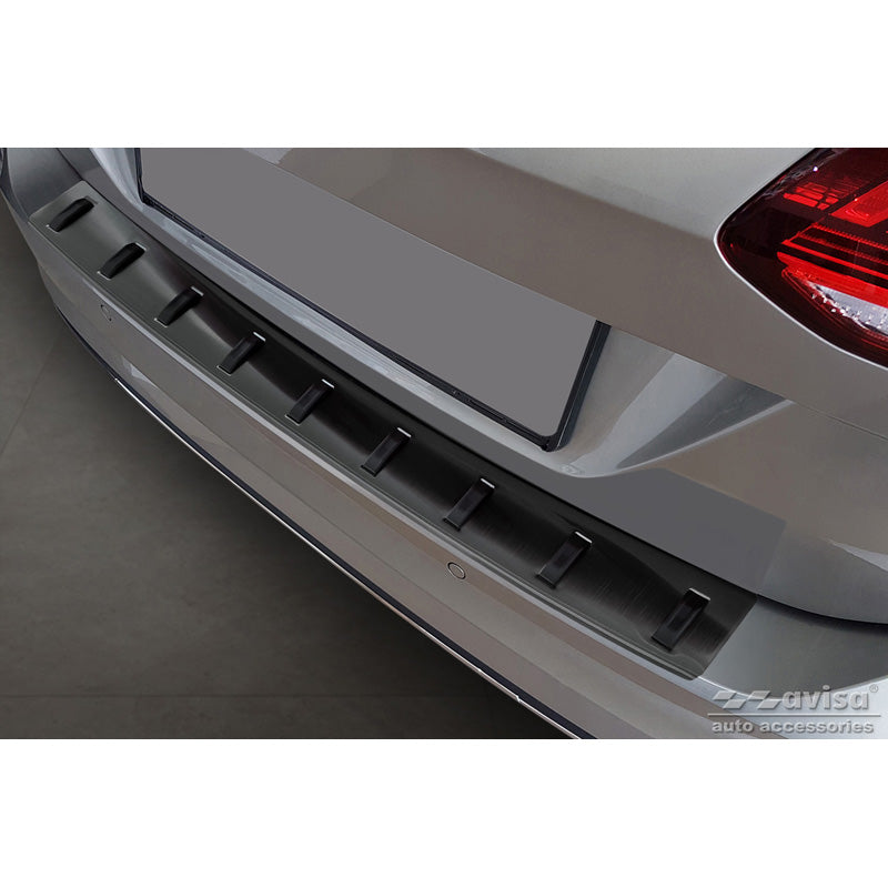 Avisa, Rear bumper protector, Black, Stainless steel, fits Volkswagen Golf VII Variant Facelift 2017-2019 (incl. R-Line) 'STRONG EDITION'