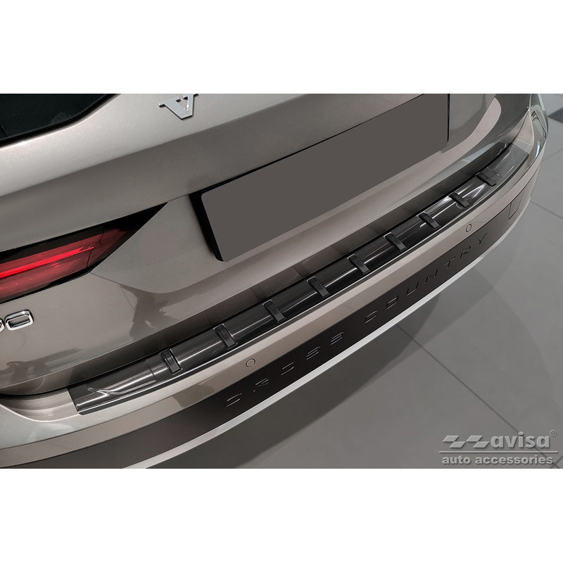 Avisa, protector de parachoques trasero, negro, acero inoxidable, se adapta a Volvo V90 II 2016- (incl. Cross Country) 'STRONG EDITION'