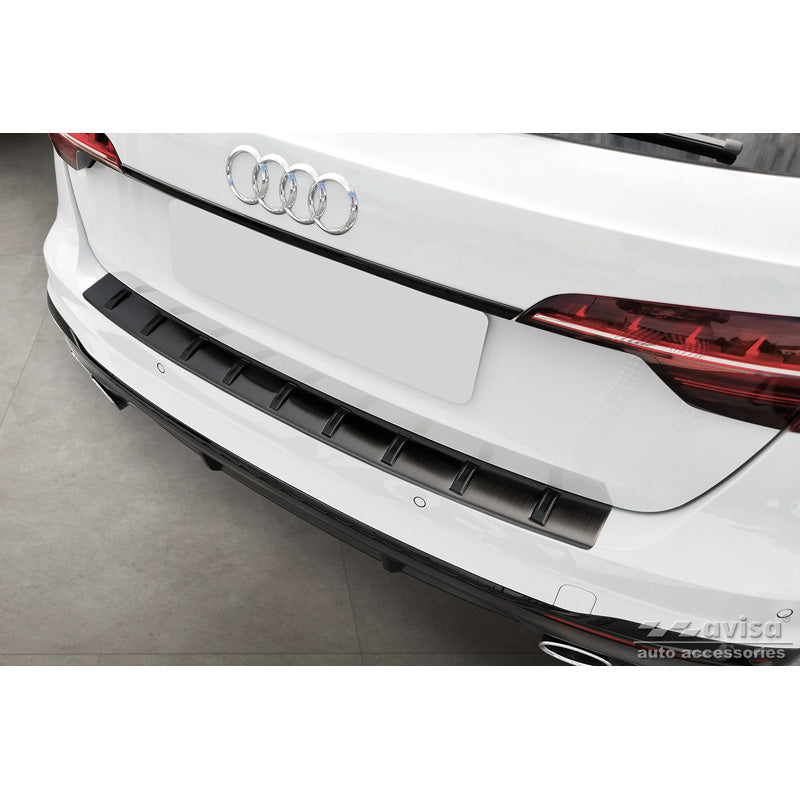 Avisa, osłona tylnego zderzaka, czarny, stal nierdzewna, pasuje do Audi A4 Avant B9 (w tym S-Line) 2015-2019 & Facelift 2019- 'STRONG EDITION'