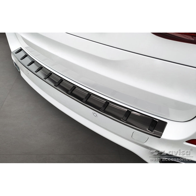 Avisa, Rear bumper protector, Black, Stainless steel, fits BMW X5 F15 (incl. M-pack) 2013-2018 'STRONG EDITION'