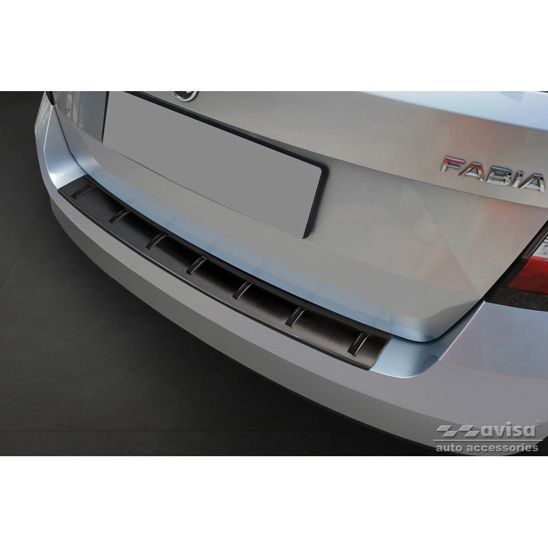 Avisa, protection de pare-chocs arrière, noir, acier inoxydable, convient à Skoda Fabia III Combi 2014-2018 'STRONG EDITION'