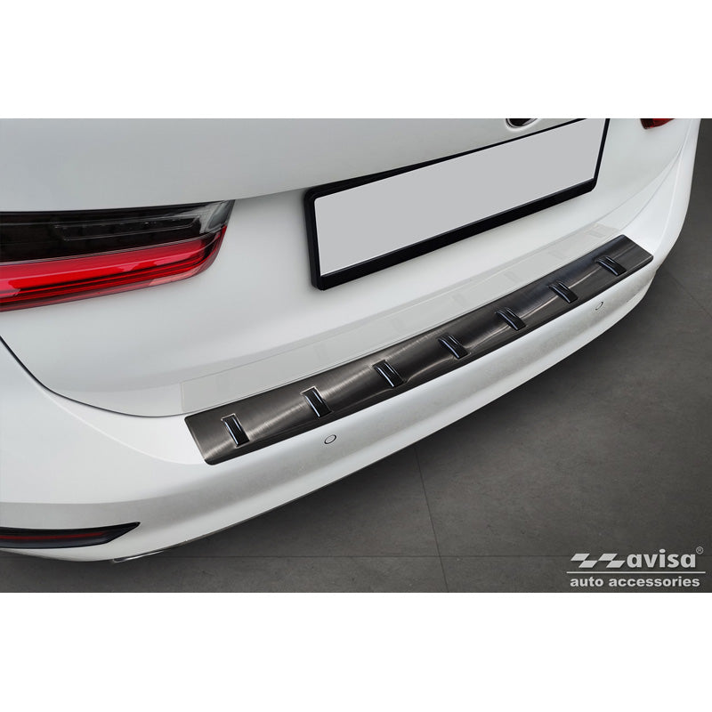 Avisa, Rear bumper protector, Black, Stainless steel, fits BMW 3 Series (G21) Touring 2019-2022 'STRONG EDITION'
