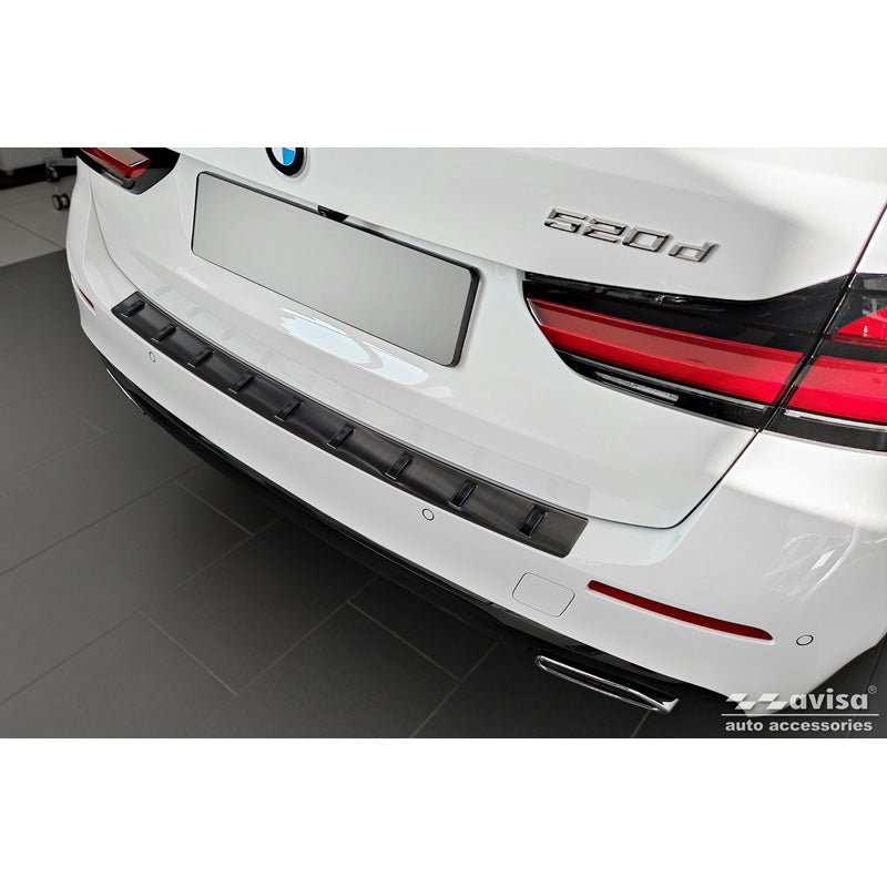 Avisa, Rear bumper protector, Black, Stainless steel, fits BMW 5-Series G31 FL Touring 2020- excl. M-Sport 'STRONG EDITION'