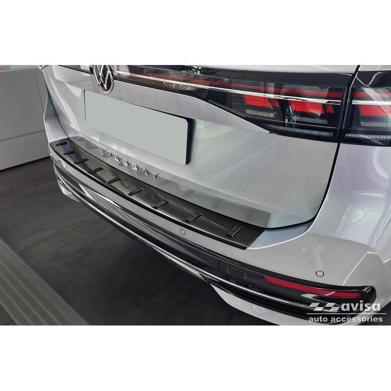 Avisa, Rear bumper protector, Black, Stainless steel, fits Volkswagen Passat Variant (CJ5) incl. R-Line & Hybrid 2024- 'STRONG EDITION'