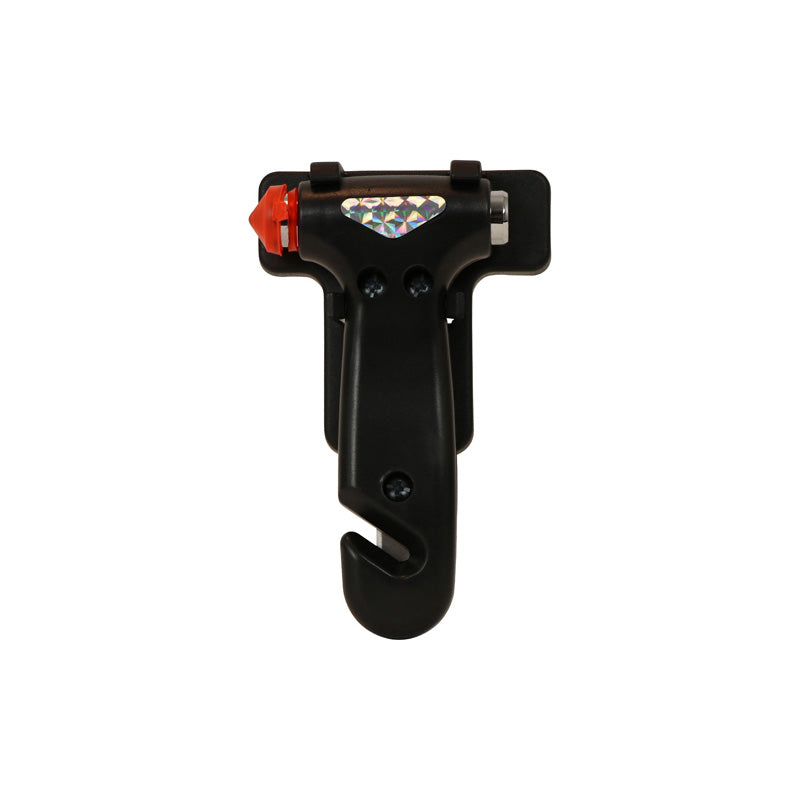 Carpoint, martillo de emergencia con tijeras de seguridad - Negro - pegatina reflectante