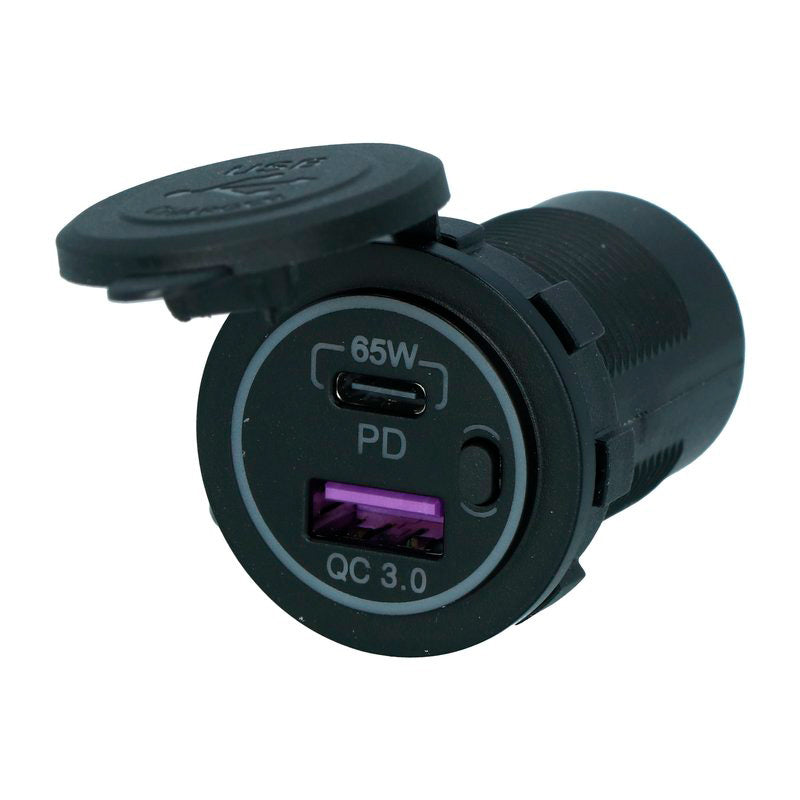 Carpoint, vestavná nabíječka, USB-A/USB-C, vhodné pro 12-24V systémy