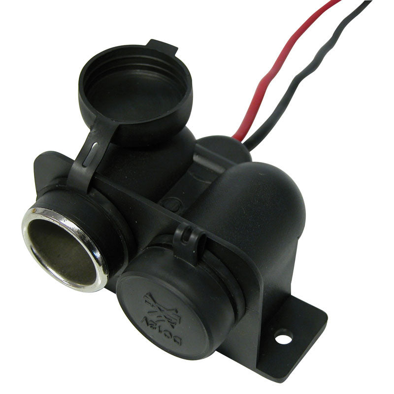 Carpoint, wodoodporne podwójne gniazdo zapalniczki - 12/24V - max. 15A