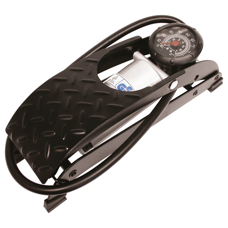 Carpoint, Premium Foot Pump with Pressure Gauge and Adapters