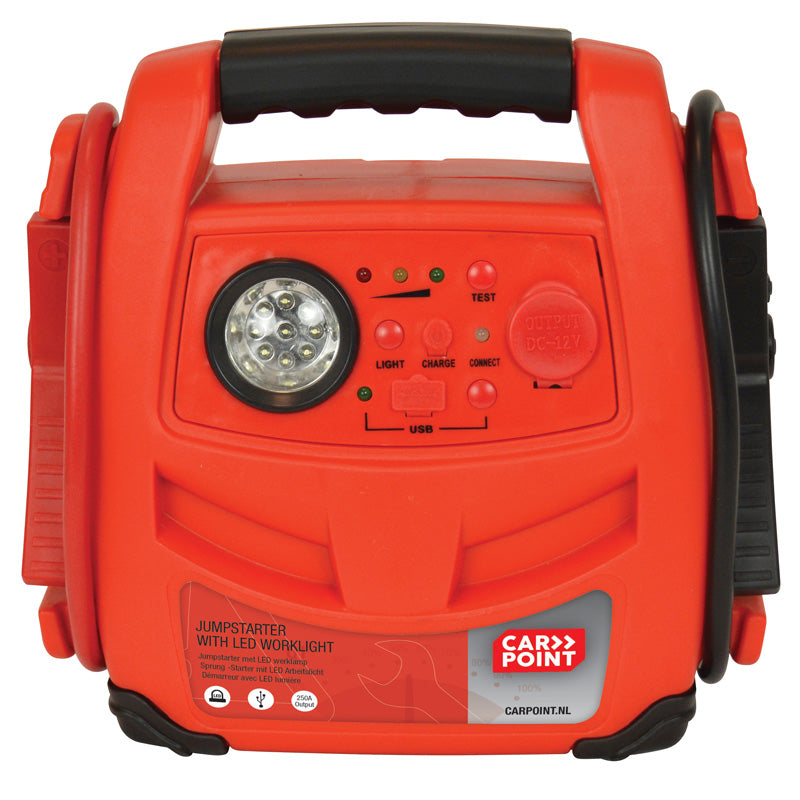 Carpoint, avviatore di emergenza 12V/7AH 2 in 1 con LED e USB