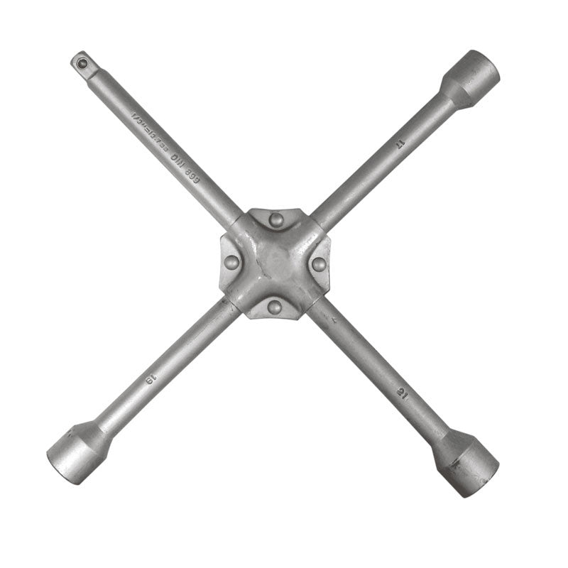 Carpoint, Chiave a Croce per Ruote, 17/19/21mm e 1/2 pollice, universale
