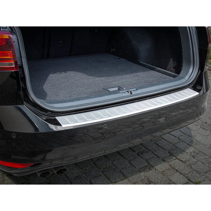 MAX6, protector del paragolpes trasero, acero inoxidable cepillado, se adapta a Volkswagen Golf VII Variant Facelift (2017-2020)