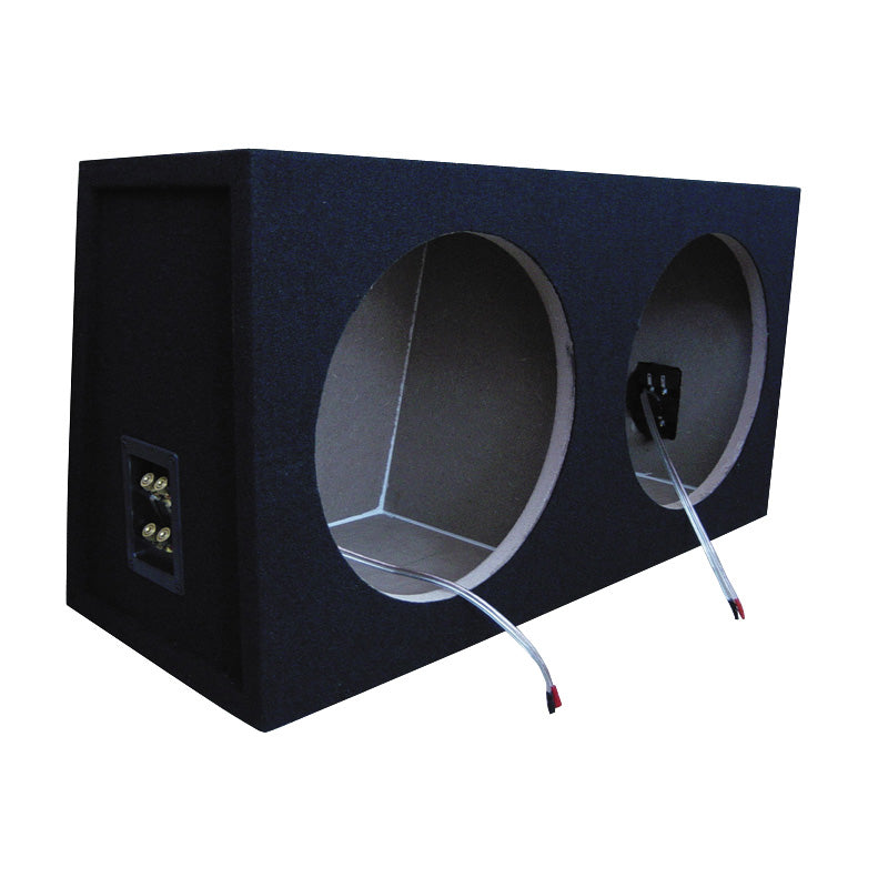 Necom, Subwoofer Kabinet, MDF, Dobbel, 2 x 12 tommer (30cm), 2x tilslutning