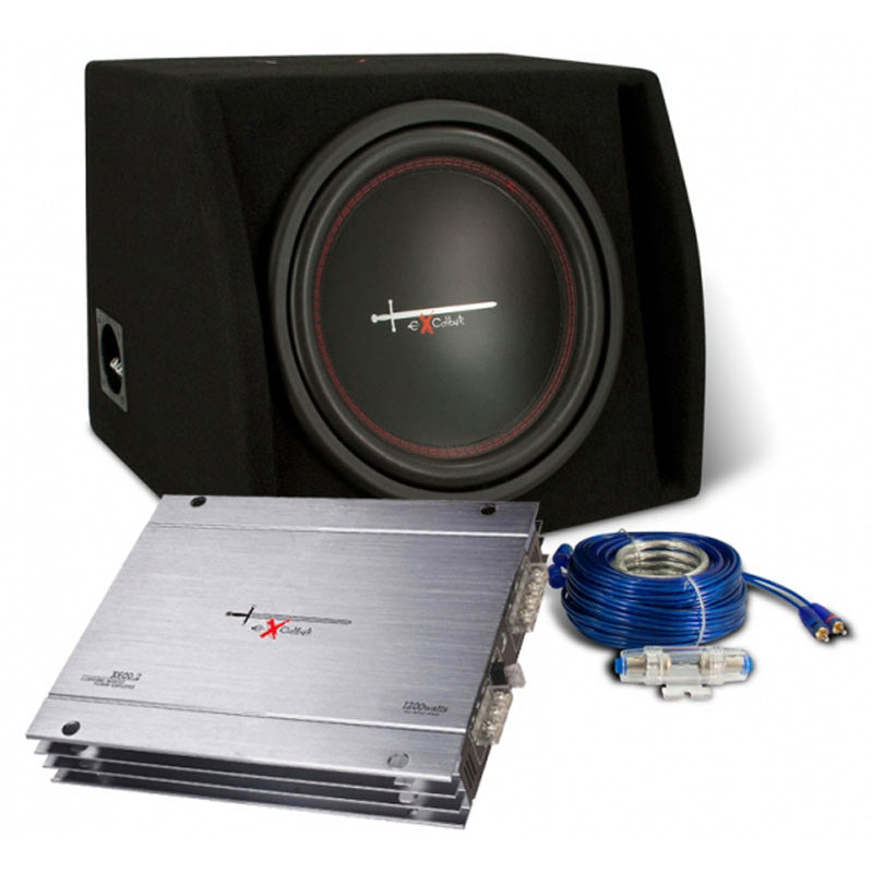 Excalibur, Komplet bilstereo-sæt, X1, 1000W BoomBox/2-kanals forstærker/kabelsæt