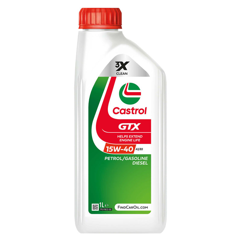 Castrol, GTX 15W-40 A3/B4 Motorový olej, 1 litr, Vysoce výkonný multigrade, Kompatibilní s benzinem i naftou