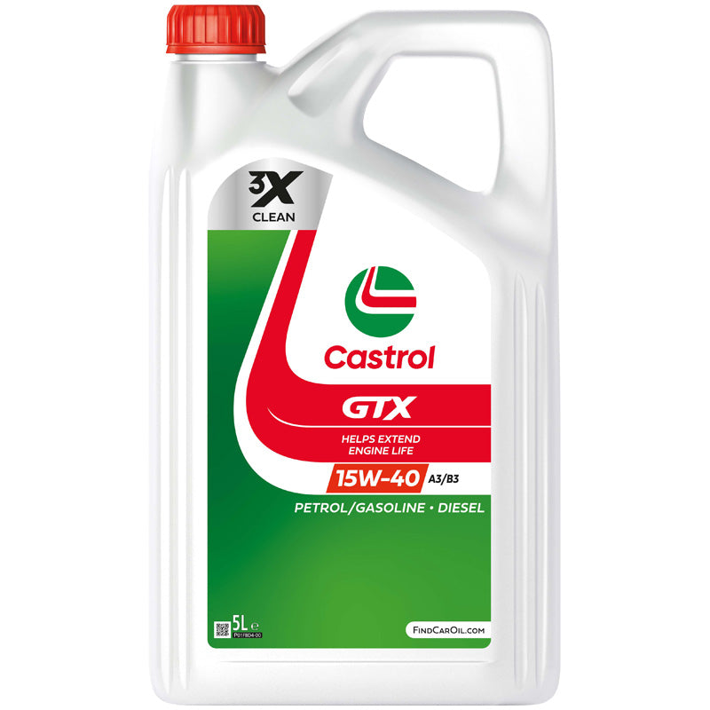 Castrol, GTX motorový olej 15W-40 A3/B3 - 5 litrů - technologie proti usazeninám