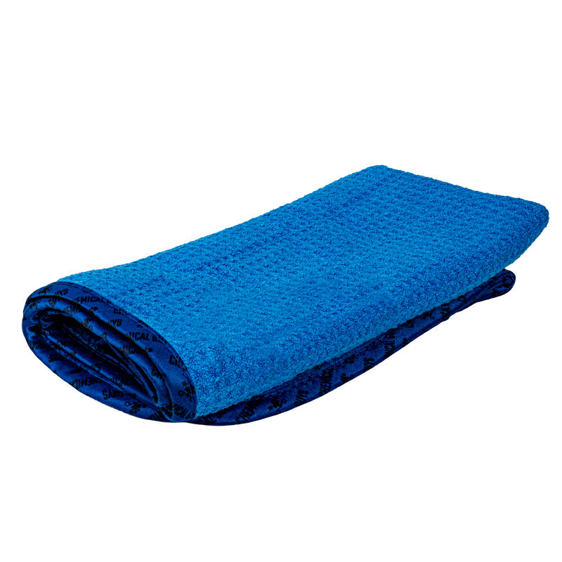 Chemical Guys Serviette en microfibre à tissage gaufré pour vitres et fenêtres - Bleue 24x16''