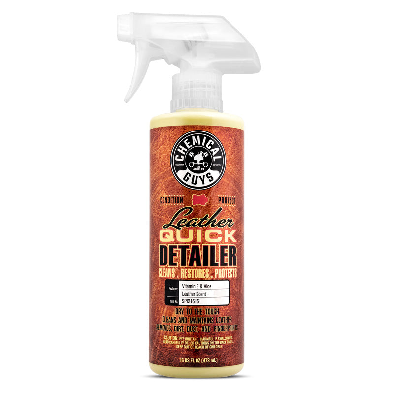 Chemical Guys Leather Quick Detailer Spray d’entretien du cuir à finition mate (473ml)