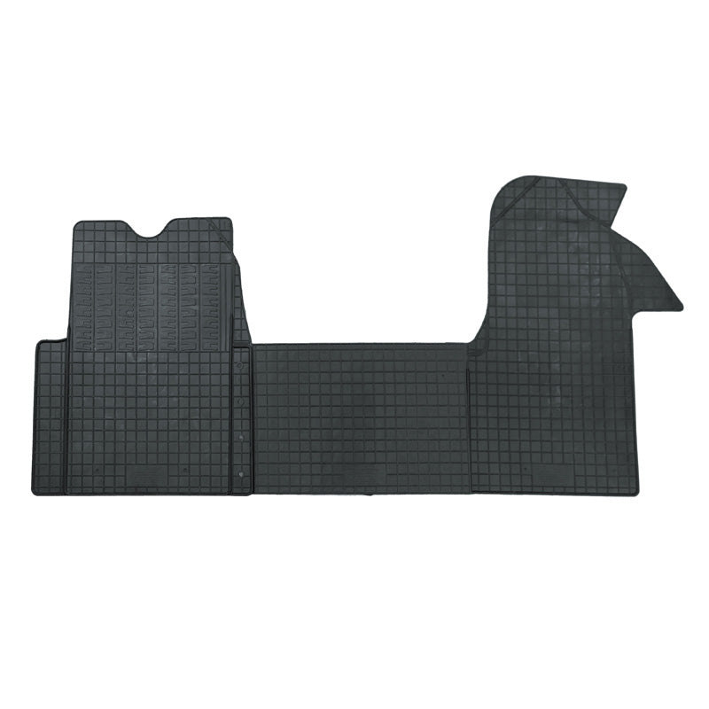 CIKCAR, Tappetini per auto, Gomma, 3 pezzi + sistema di fissaggio, compatibili con Opel Movano & Renault Master (1998-2014) & Nissan NV400 (2011-)