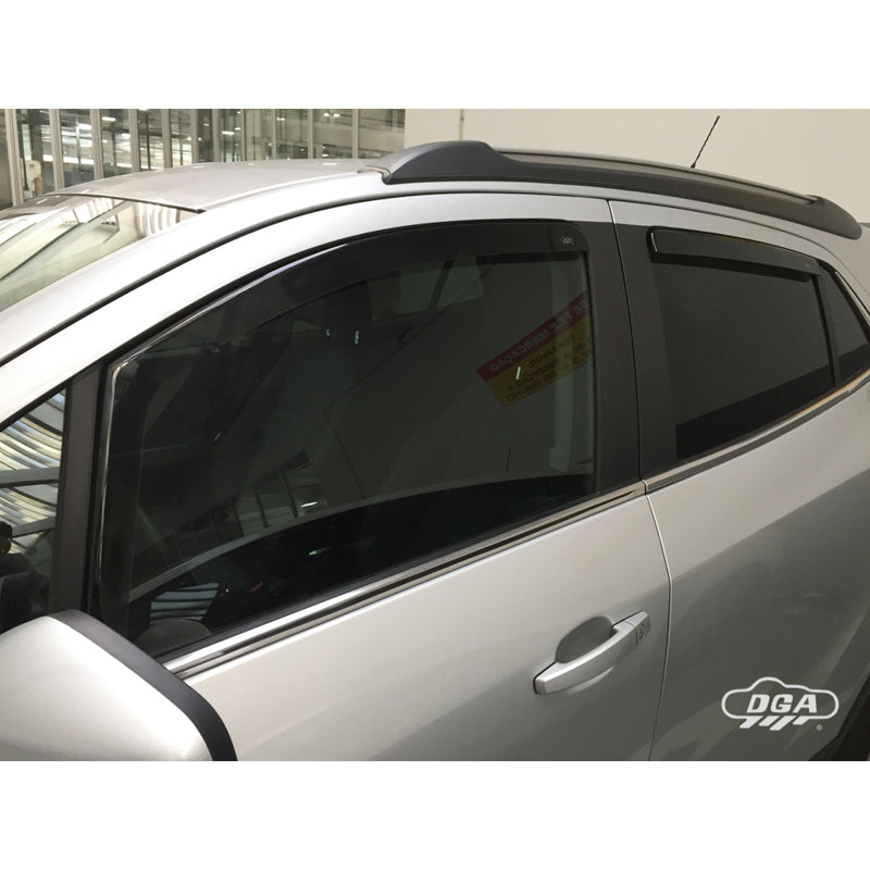 DGA, Vindafvisere, Røgfarvet, 4 stk., passer til Opel Mokka & Mokka X (J13) (2012-2020)
