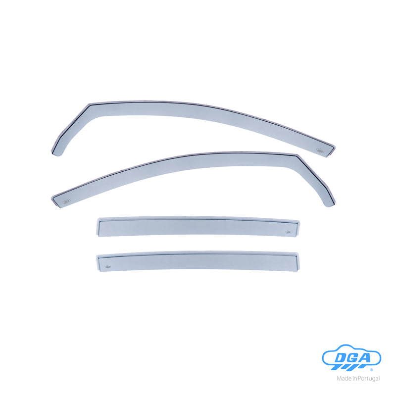 DGA, Wind deflectors, Smoked, 4 pieces, fits Volkswagen Golf VI HB 5-door (2008-2012)