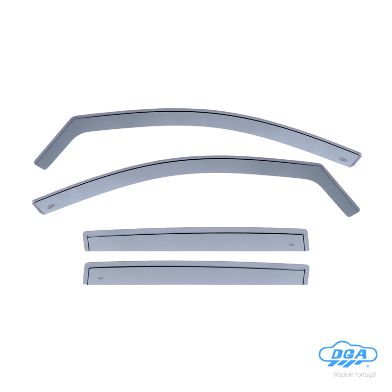 DGA, Wind deflectors, Smoked, 4 pieces, fits Volkswagen Golf VII HB 5-door (2012-2019)