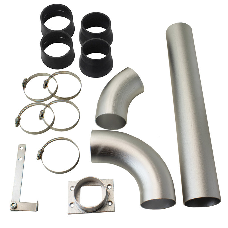 AutoStyle, kit universale fai-da-te per aspirazione aria - argento anodizzato - alluminio opaco - 76mm