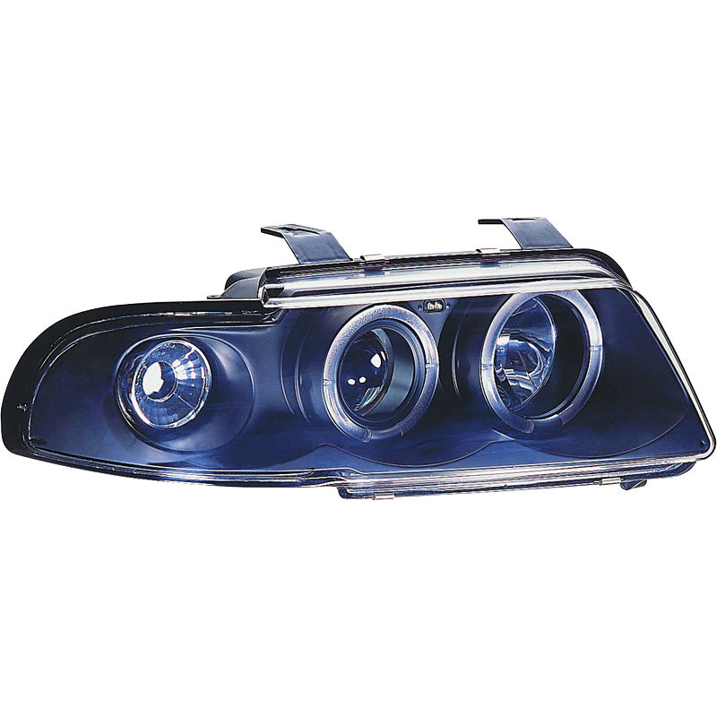 Lampy przednie, pasuje do Audi A4 B5 1995-1998 - czarny - w tym kierunkowskazy i pierścienie halo